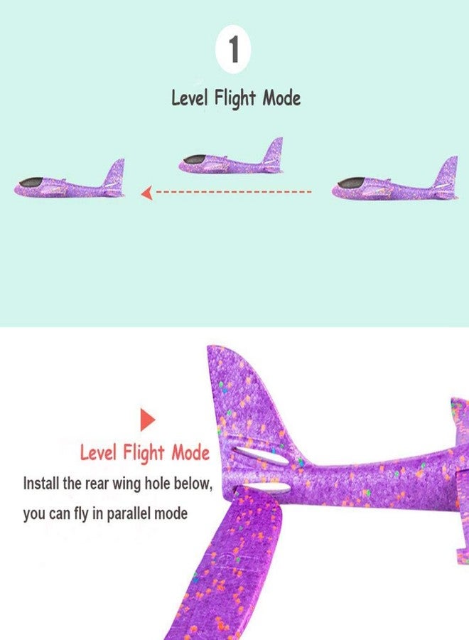 WP White Popcorn LED Lighting Glider Plane Toy, Flying Aerobatic Plane, Throwing Foam Hand Launch Aircraft Glider Fun Outdoor Toy for Boys and Girls - Image 4